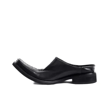 HUANXIANGZHE Composite Sole Abrasion Resistant Wrap toe Slippers Unisex Black