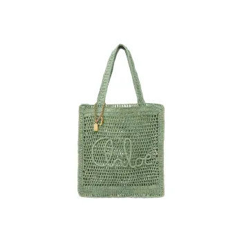 Chloe Raffia Tote Bag Shopping Bag Handbag Shoulder Bag Women's Green