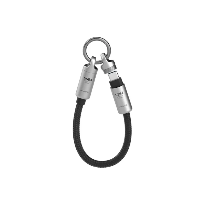 HAIBEISI 15cm Type c To Type c Keychain Lanyard Line USB4 Full Function Cable-3