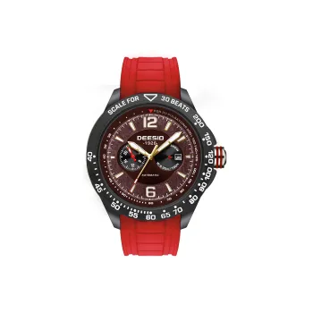 DEESIO Warrior Collection Automatic Mechanical Movement Silicone Strap Chinese Watches Men's Watches Red Watch Dial