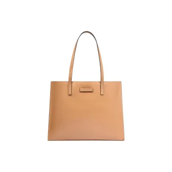 THE BRIDGE Cow Leather Tote Bag, Shopping Bag, Shoulder Bag Women's Light Brown