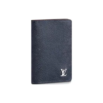 LOUIS VUITTON Pocket Organizer 3 Card Slot Taiga Navy