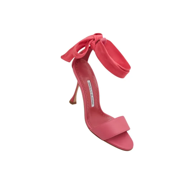 MANOLO BLAHNIK Chastana Strap Sandals 10.5cm Women's Red-3