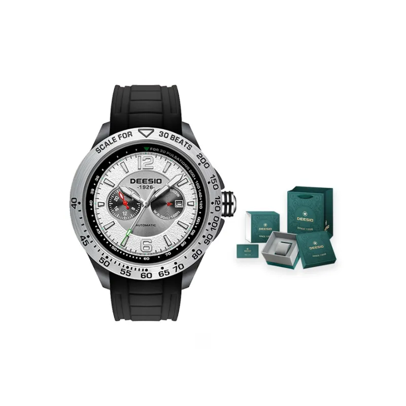 DEESIO Warrior Collection Automatic Mechanical Movement Silicone Strap Chinese Watches Men's Watches Red Watch Dial-13