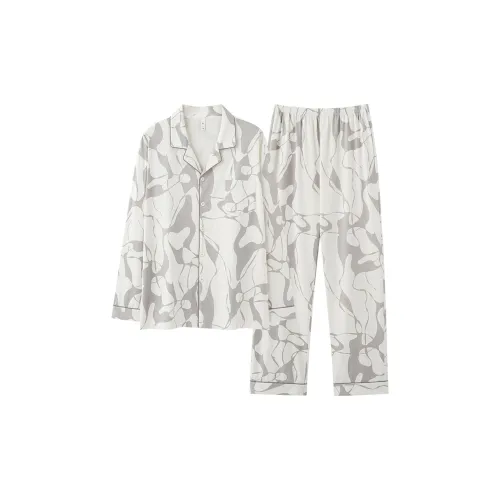 WANANNI Pajama Set Men's Gray White