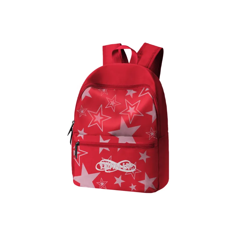 TURN UP Polyester Student Backpack Regular Unisex Red-5