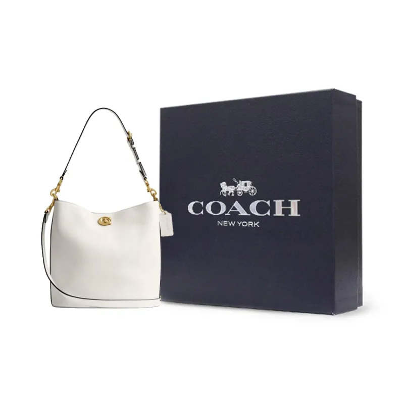 COACH Willow Cow Leather Bucket Bags Crossbody Bag, Shoulder Bag Tubas Women's White-10
