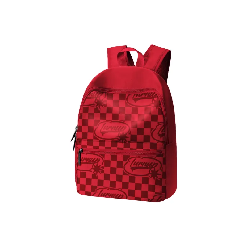 TURN UP Polyester Student Backpack Regular Unisex Red-8