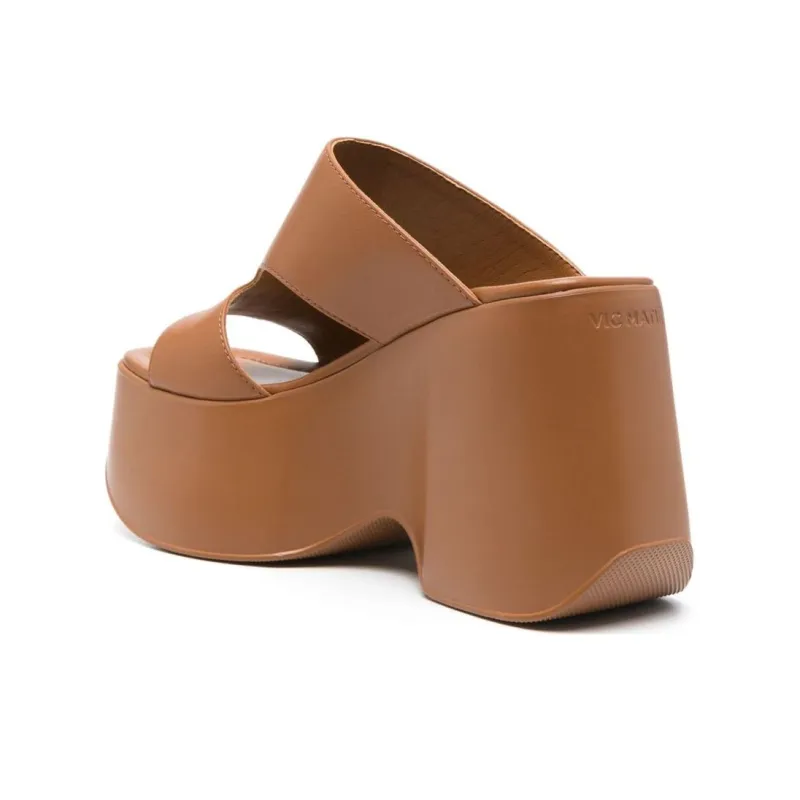 Vic Matie Slide Slippers 10cm Women's Brown-4
