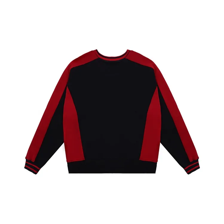PAZZO Color Block Loose Fit Versatile V Neck Sweatshirt Unisex-3