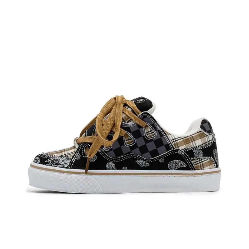 BEIER Slip-Resistant Lightweight Breathable Low-Top Skateboard Shoes Unisex Mustard Green-25