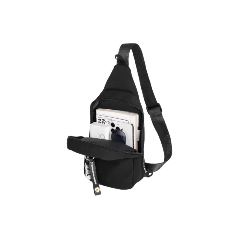 Tonlion Nylon Sling Bag Regular Unisex Black/White-1