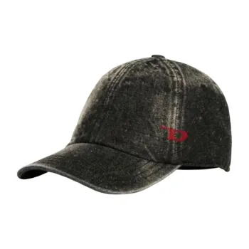 DIESEL D Logo Used Effect Denim Baseball Cap