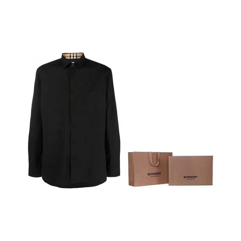 Burberry Logo embroidered Long sleeve Shirt-3