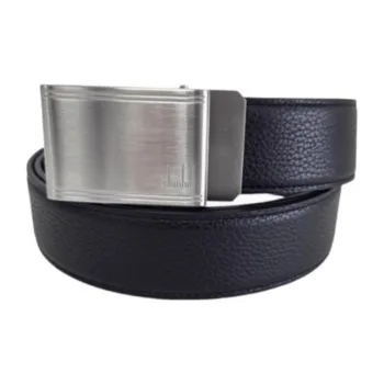 Dunhill Cow Leather Belts Men's Black Width 3.5CM