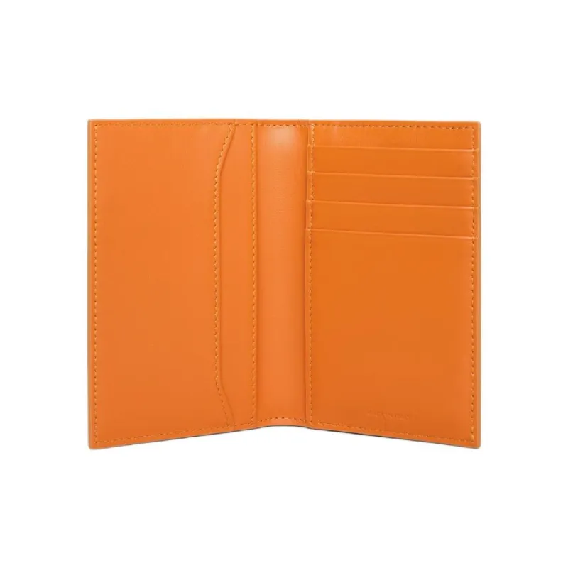 CELINE Calfskin Card Holder Unisex Orange-3