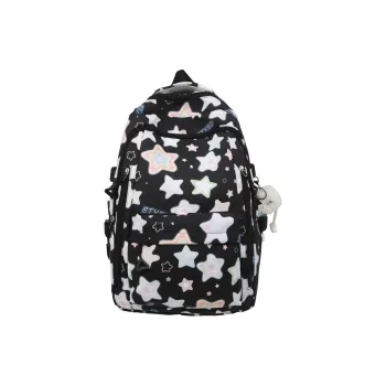 URBAN FOREST Nylon Backpack Regular Unisex Black/Yellow/Pink/White