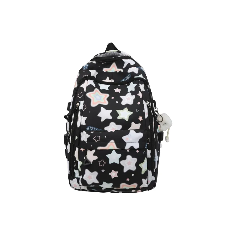 URBAN FOREST Nylon Backpack Regular Unisex Black/Yellow/Pink/White-0
