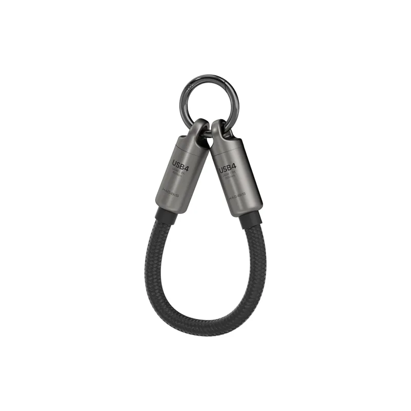 HAIBEISI 15cm Type c To Type c Keychain Lanyard Line USB4 Full Function Cable-0