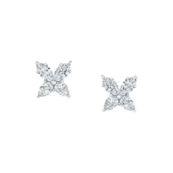 HARRY WINSTON Stud Earrings Women's Silver