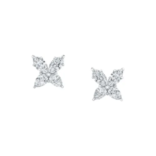 HARRY WINSTON Stud Earrings Women's Silver