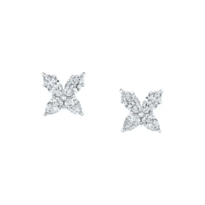 HARRY WINSTON Stud Earrings Women's Silver-0