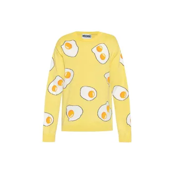 MOSCHINO Logo Intarsia Crewneck Jumper