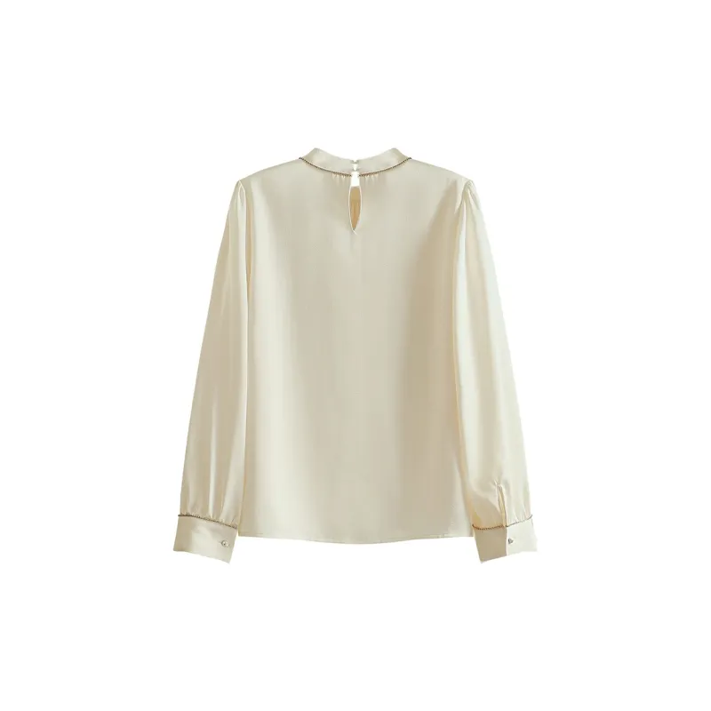 She Enjoys Chiffon Shirts Women's Milk White-1