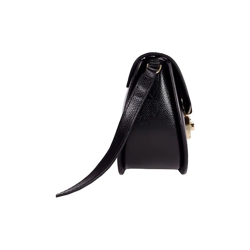 Furla Metropolis Collection Cow Leather Saddle Bag, Shoulder Bag, Crossbody Bag Mini Women's Black-3