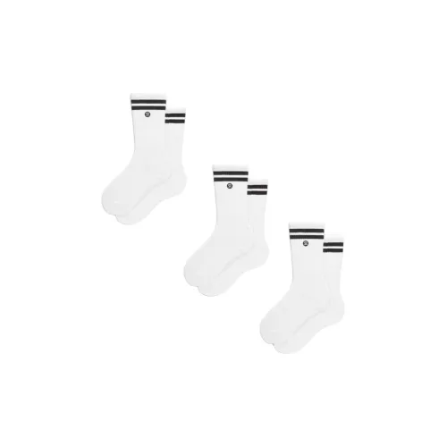 Lululemon Mid Calf Socks Unisex 3 Pack White