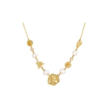 Amber Lollipop Pearl Necklaces Unisex