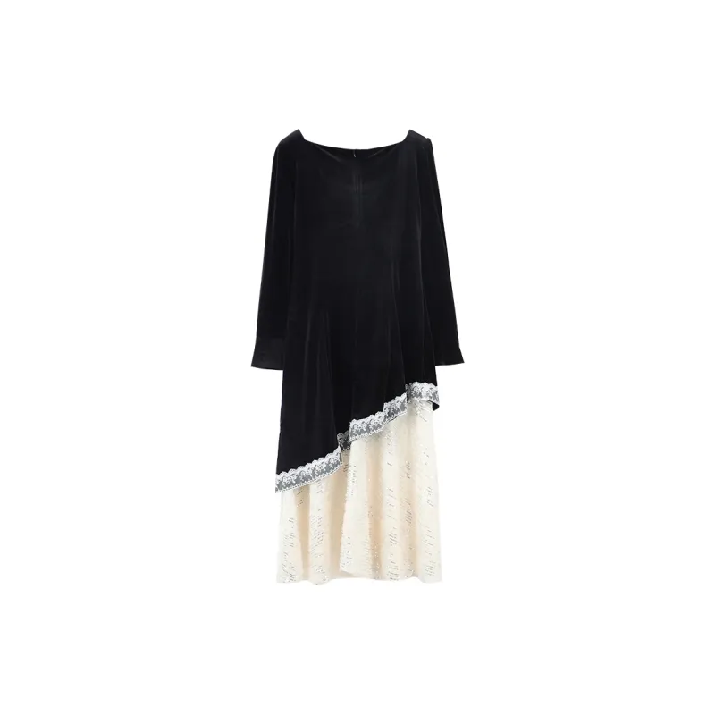 AHDO Long-Sleeved Dresses Women's Black-1