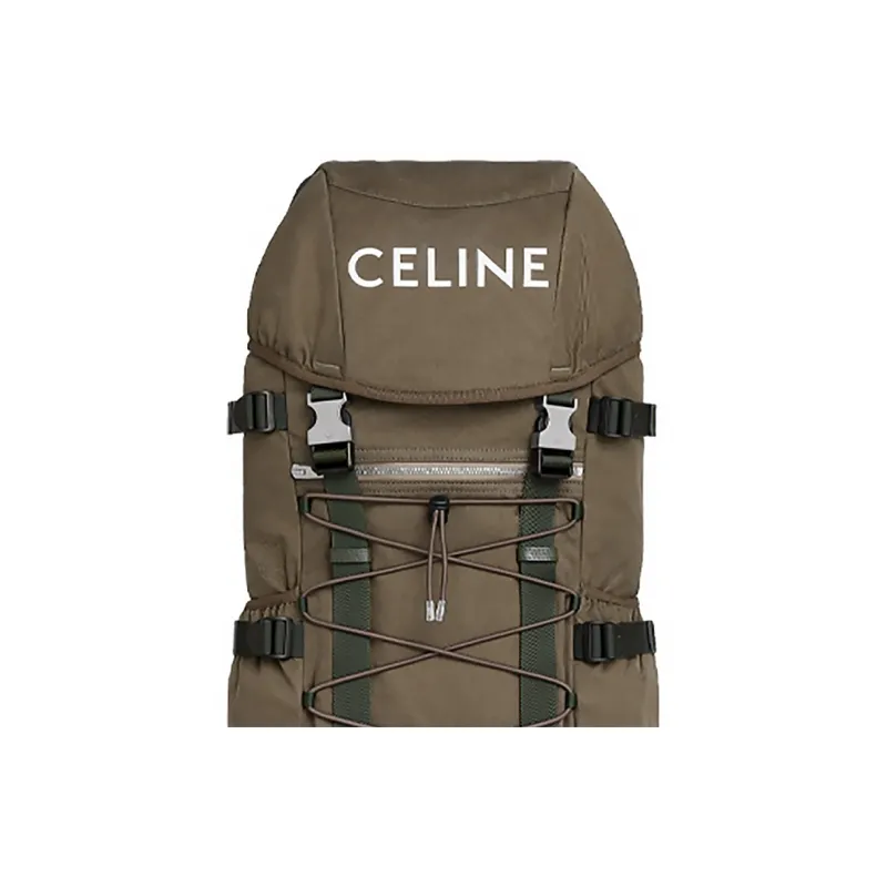 CELINE Cotton Backpack Men's Khaki-4