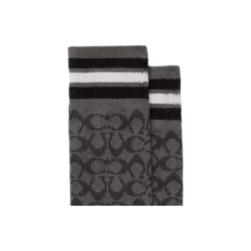 COACH Mid Calf Socks Women's 1 Pack Smoke Gray-2