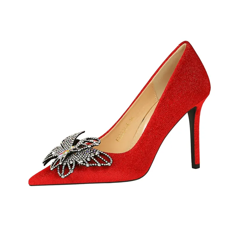 QITUMAUL Slim Heel High Heels Women's-4