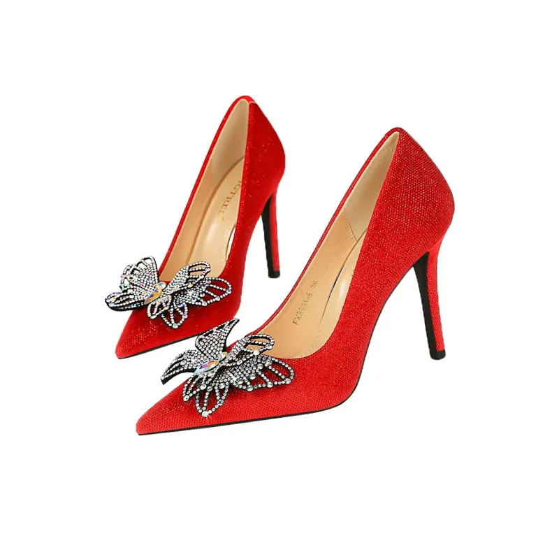 QITUMAUL Slim Heel High Heels Women's-5