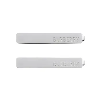 Burberry Brass Palladium Plated Gold Hair Clips Women's Silver