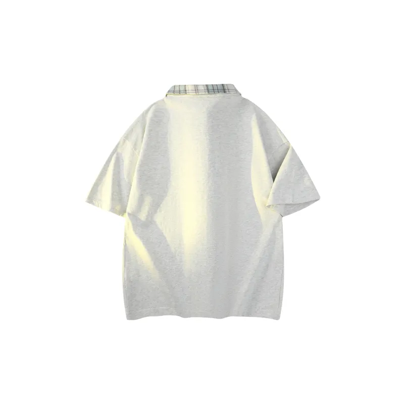 KADAKADA SUITE Polo Shirt Unisex Heather Gray/Red Plaid-9