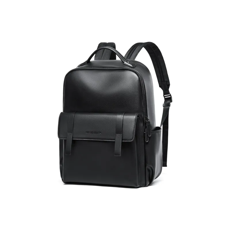 MOYYI PVC Laptop Backpack Large Size Unisex Black-1
