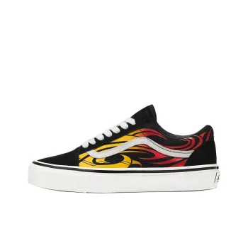 Vans Old Skool Anti Slip Wear Resistant Low Top Skateboard Shoes Unisex Black Yellow Red