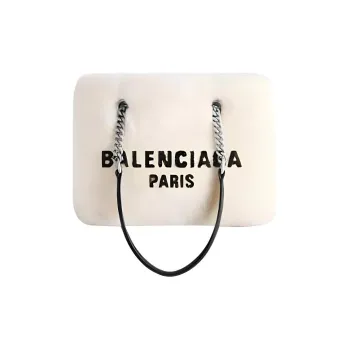 Balenciaga Lambskin Handbag Medium Size Women's Light Beige