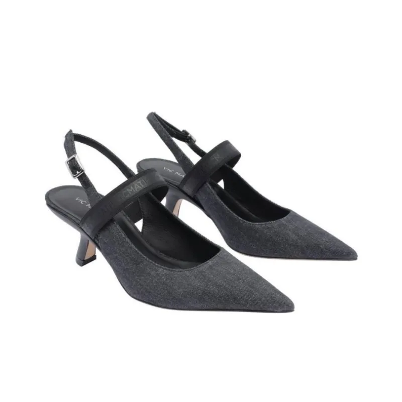 Vic Matie Irregular Heel High Heels Women's Dark Gray-2