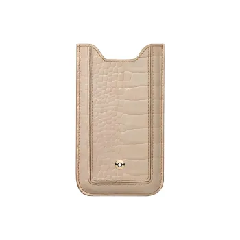 MONTBLANC Leather Material Impact-Resistant Phone Cases Available For Iphone15 Solid Color