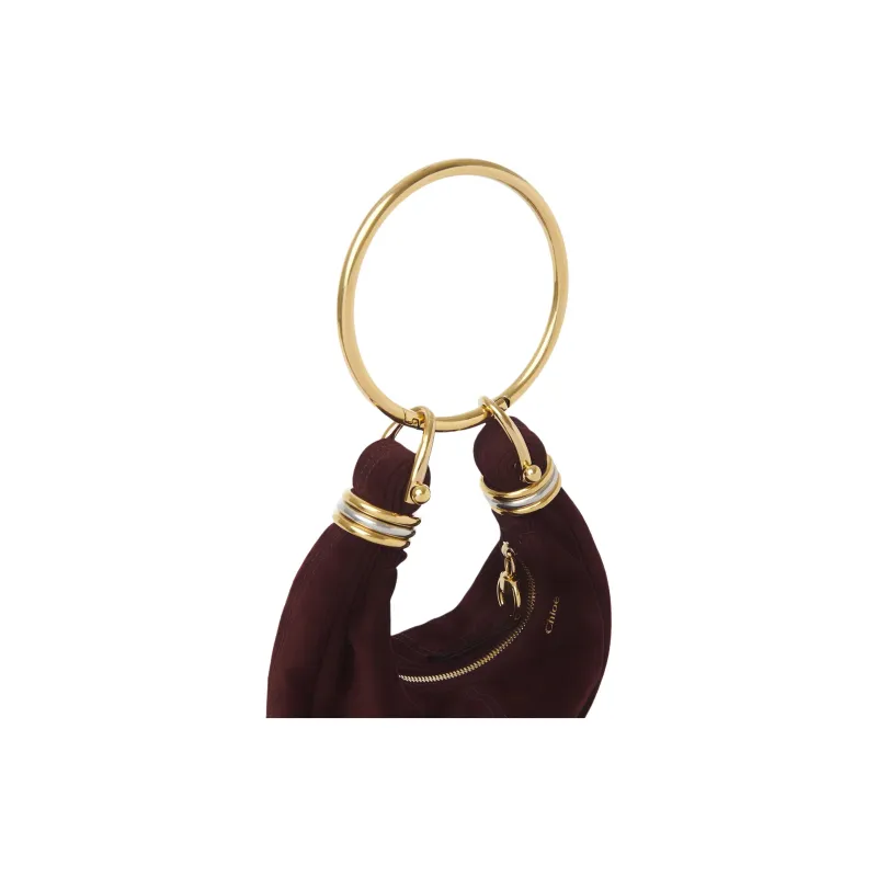 Chloe Lambskin Shoulder Bag, Crossbody Bag, Handbag Mini Women's Deep Red-3