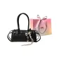 Black with Charm-Brand Shopping Bag