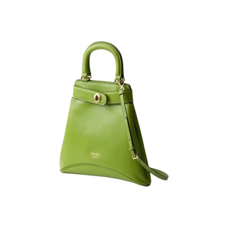 PRADA Cow Leather One Shoulder Handbag Medium Size Women's Light Green-1