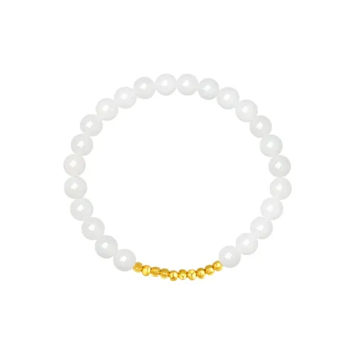 CHOW TAI SENG Hetian Jade Bracelet, Versatile Advanced Touch Sensitive Gemstone Jewelry White Jade Women's