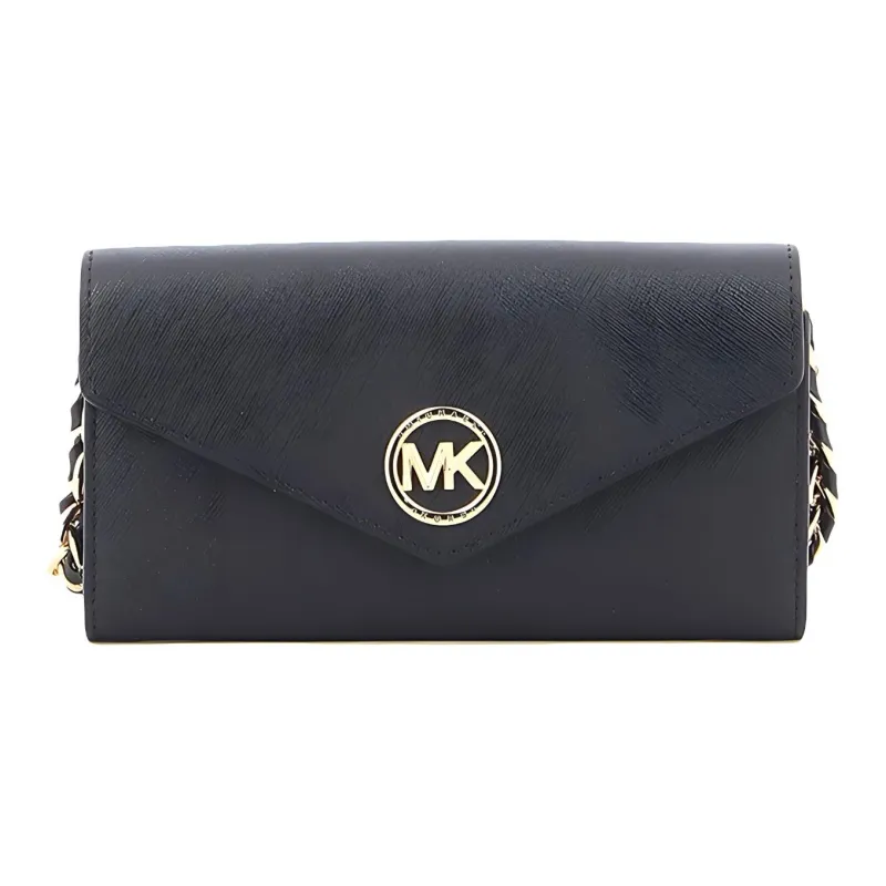 MICHAEL KORS Jet Set Leather Envelope Bag, Crossbody Bag, Shoulder Bag Women's Black-0