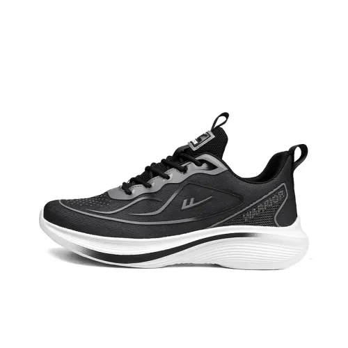 Warrior Lightweight Cushioning Breathable Low Top Running Shoes Men's Black