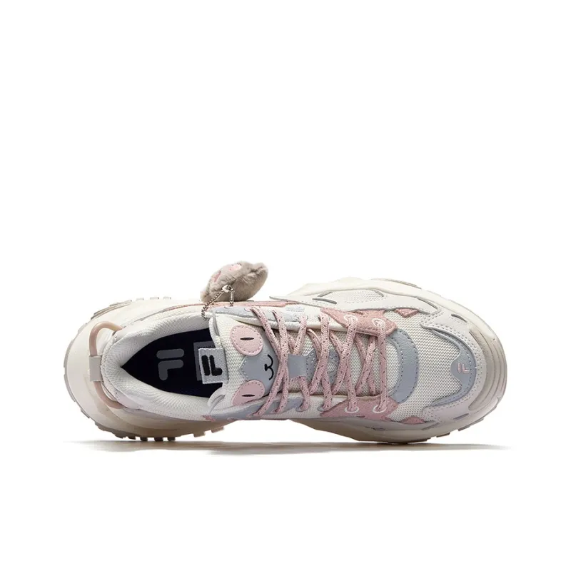 FILA FUSION BIANCO Wear-Resistant Height Increasing Low-Top Chunky Sneakers Women's White Gray-3